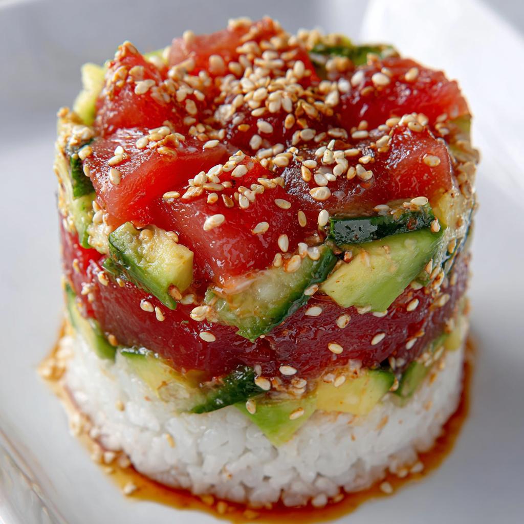 Spicy Tuna Sushi Stack - detail 1
