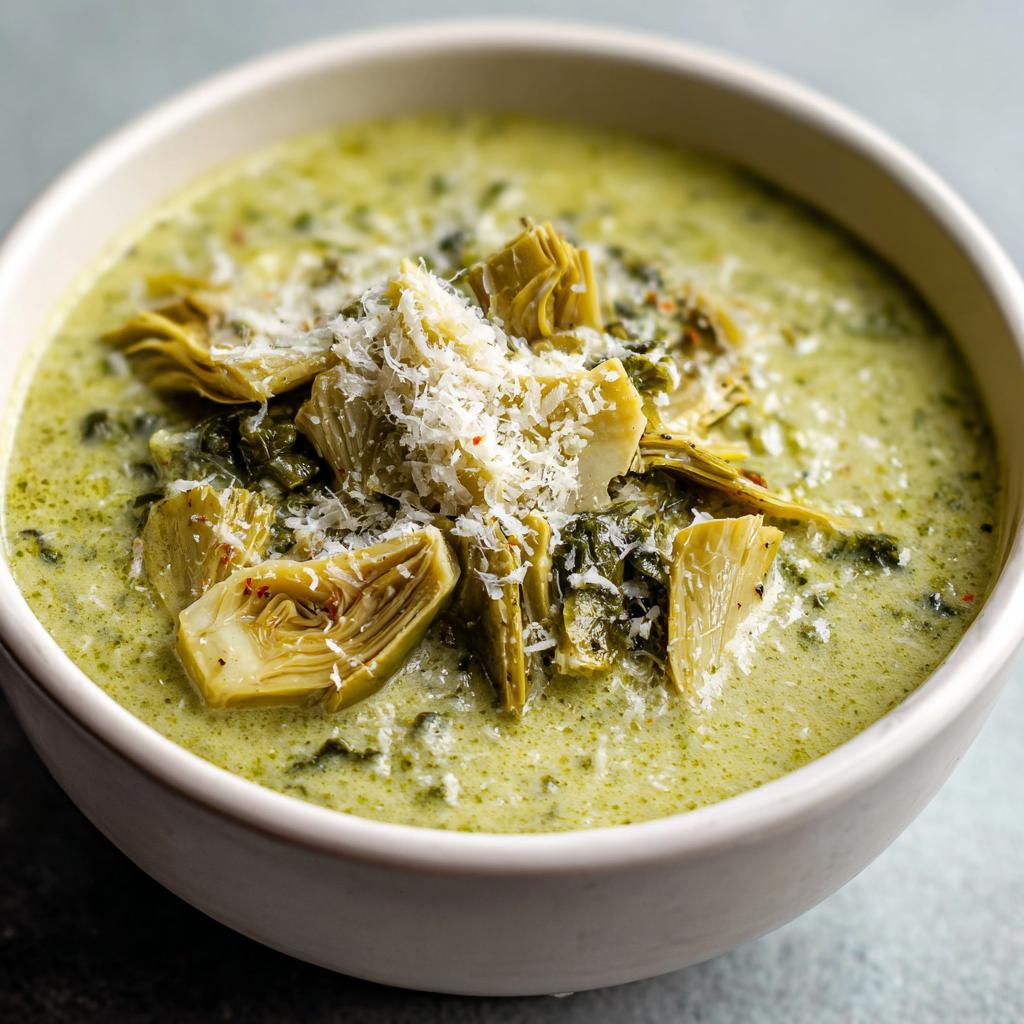 Spinat-Artischocken-Suppe - detail 1