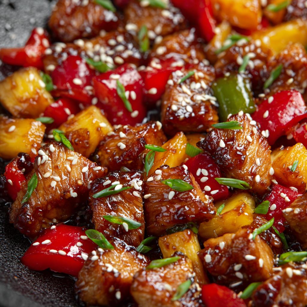 Teriyaki-Hühnchenbissen mit Ananas - detail 1