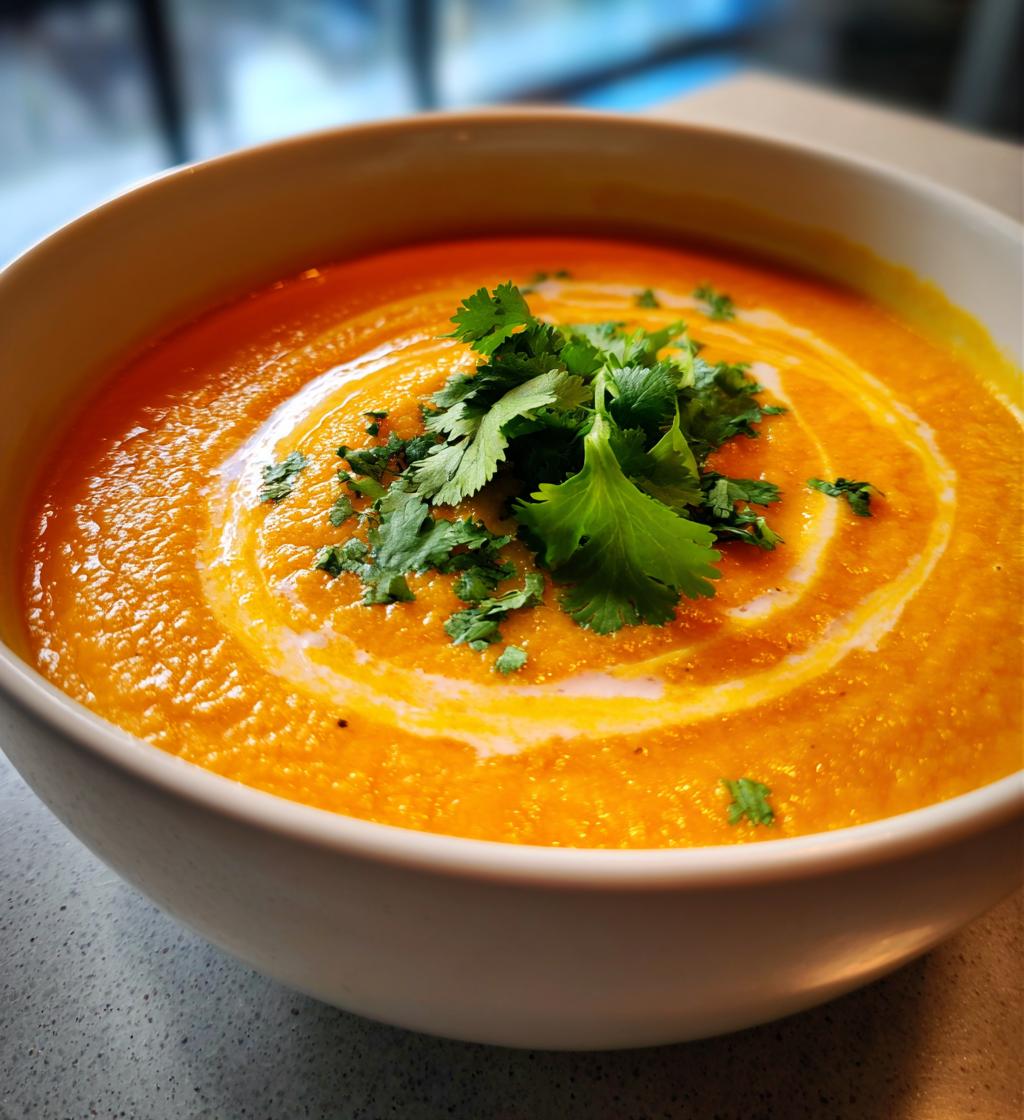 Rote Linsen Suppe mit Kokosmilch und Curry