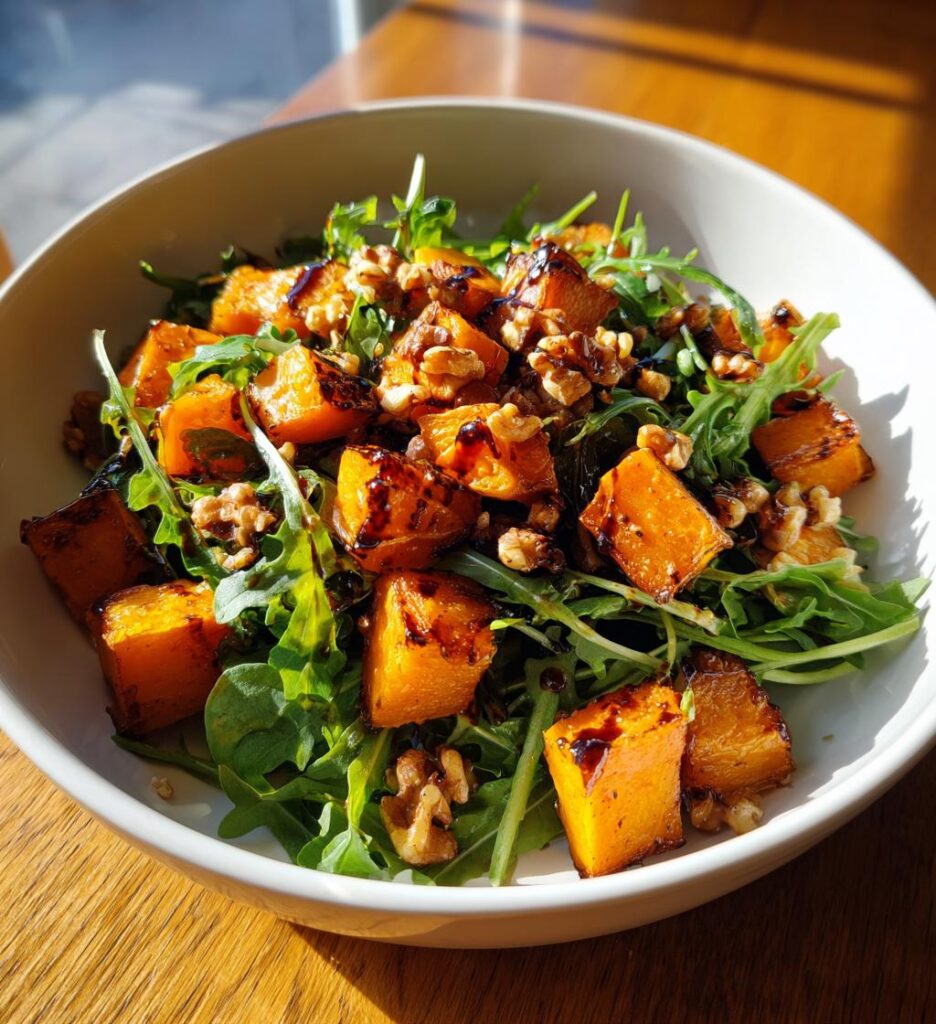 Butternut-Kürbis-Salat mit Rucola und Walnüssen