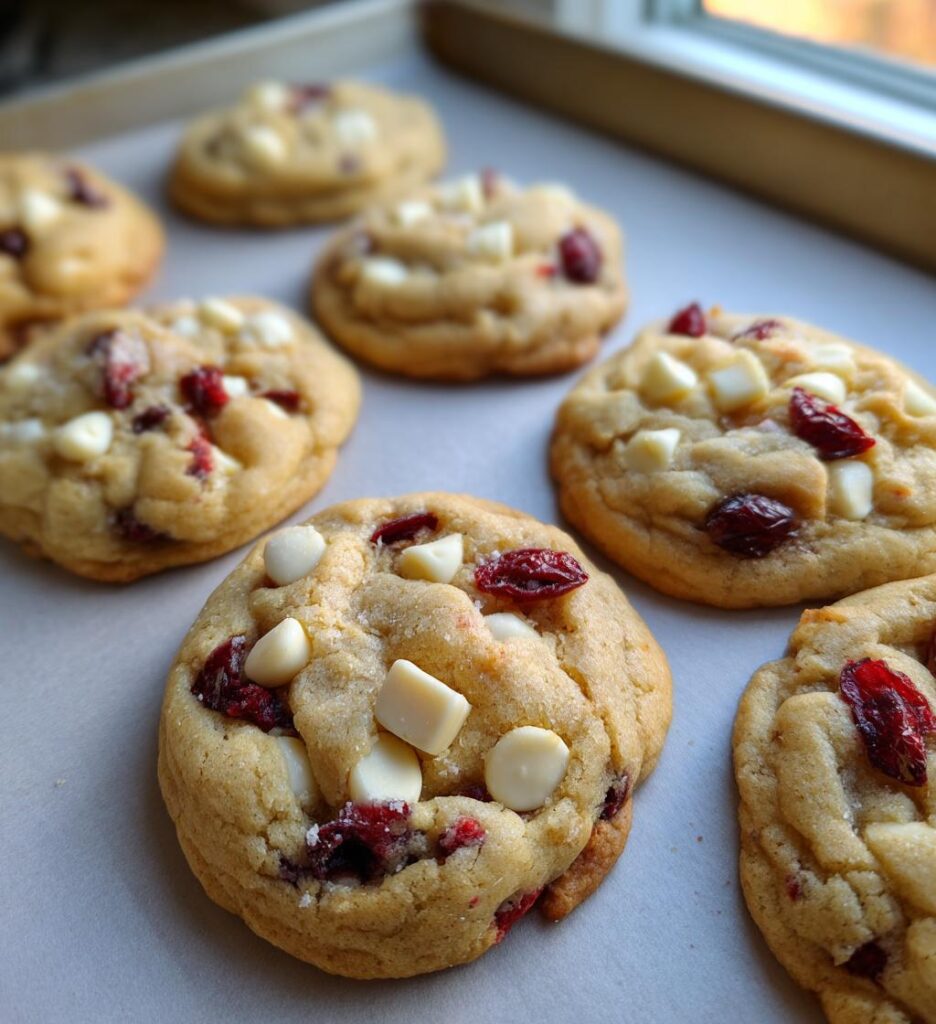 Cookies mit weißer Schokolade und Cranberries