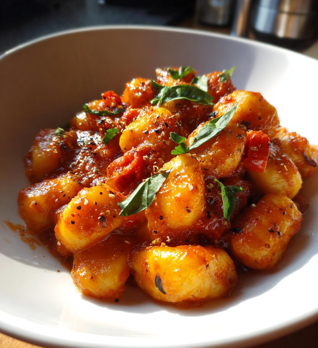 Gnocchi mit Tomatensauce und Basilikum