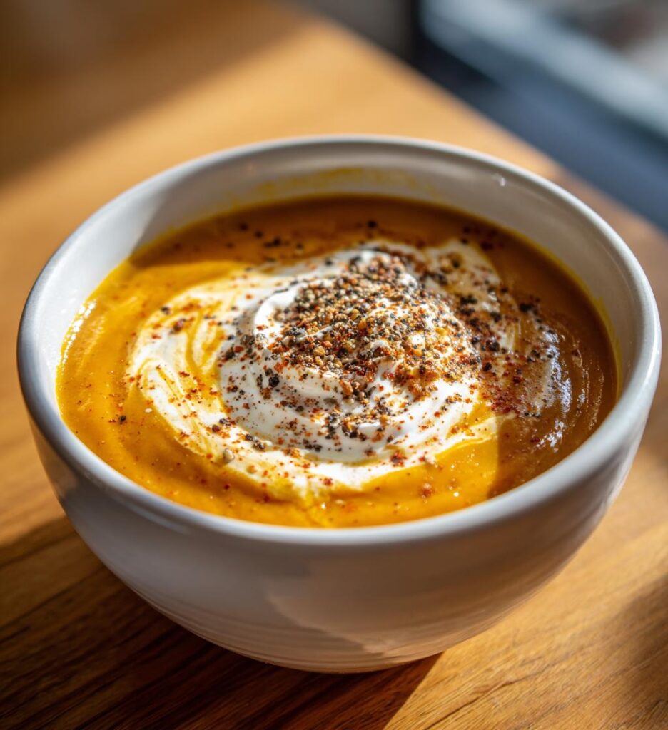 Kürbissuppe mit Ingwer und Kokosmilch