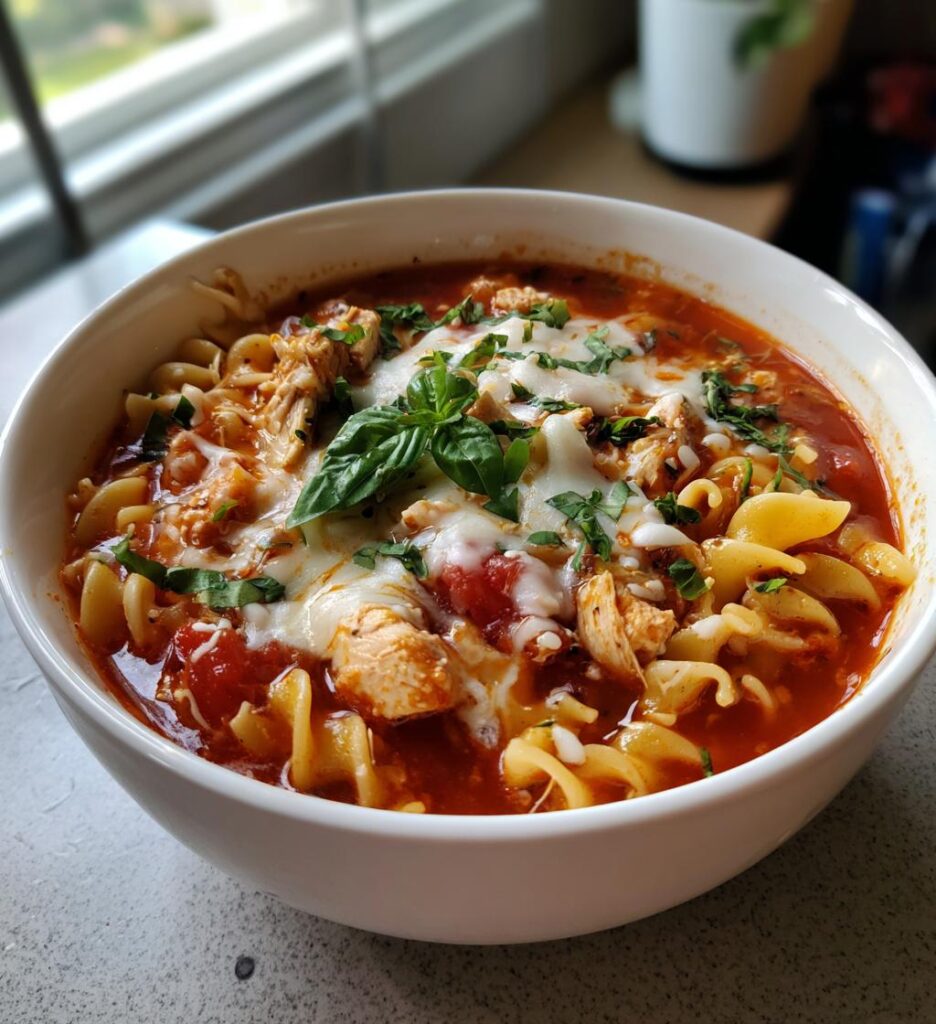 Lasagna-Suppe mit Hühnchen