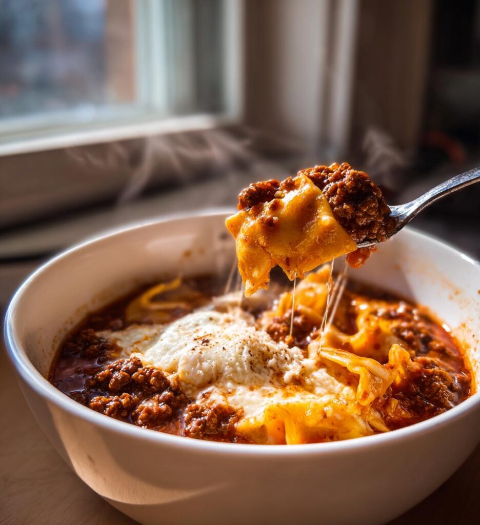 Lasagna-Suppe mit Rindfleisch