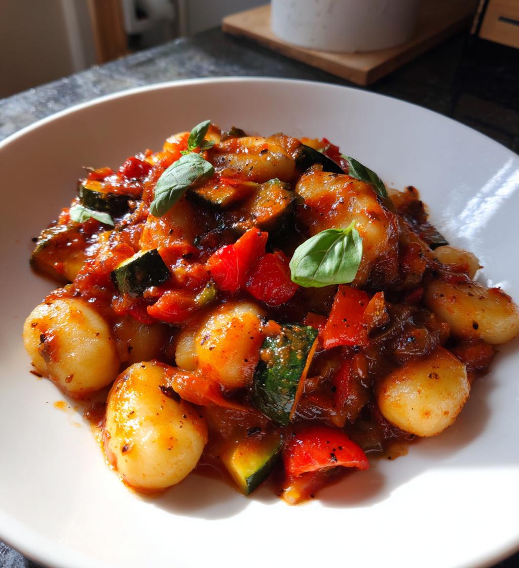 Vegane Gnocchi mit Tomaten-Gemüse-Sauce