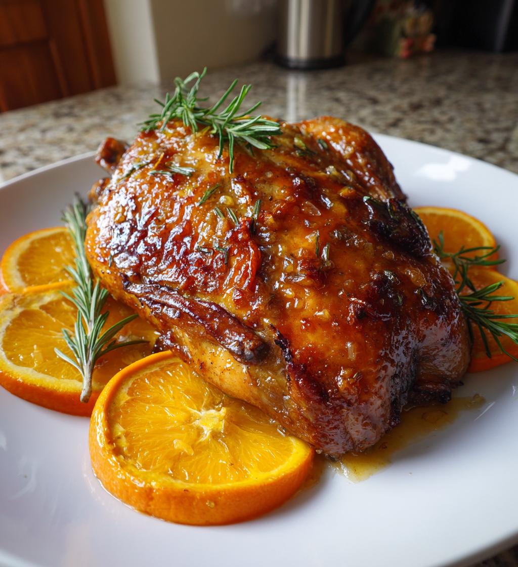 Weihnachtsente mit Orangen