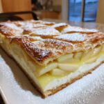 blaetterteigkuchen mit vanillecreme und apfel