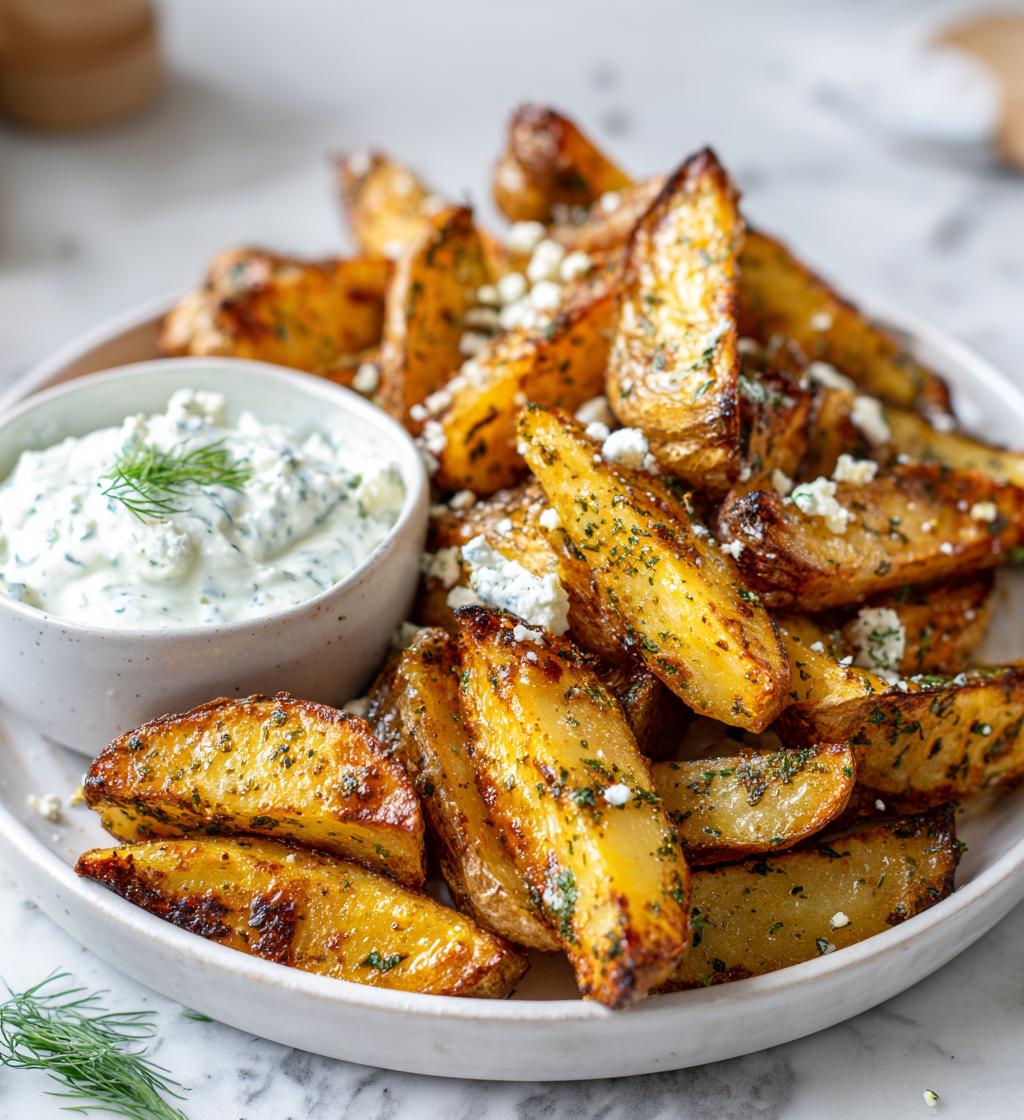 griechische ofenkartoffeln mit joghurt feta dip