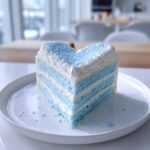 baby blue heart shaped cake