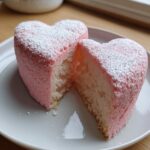 baby pink heart shaped cake