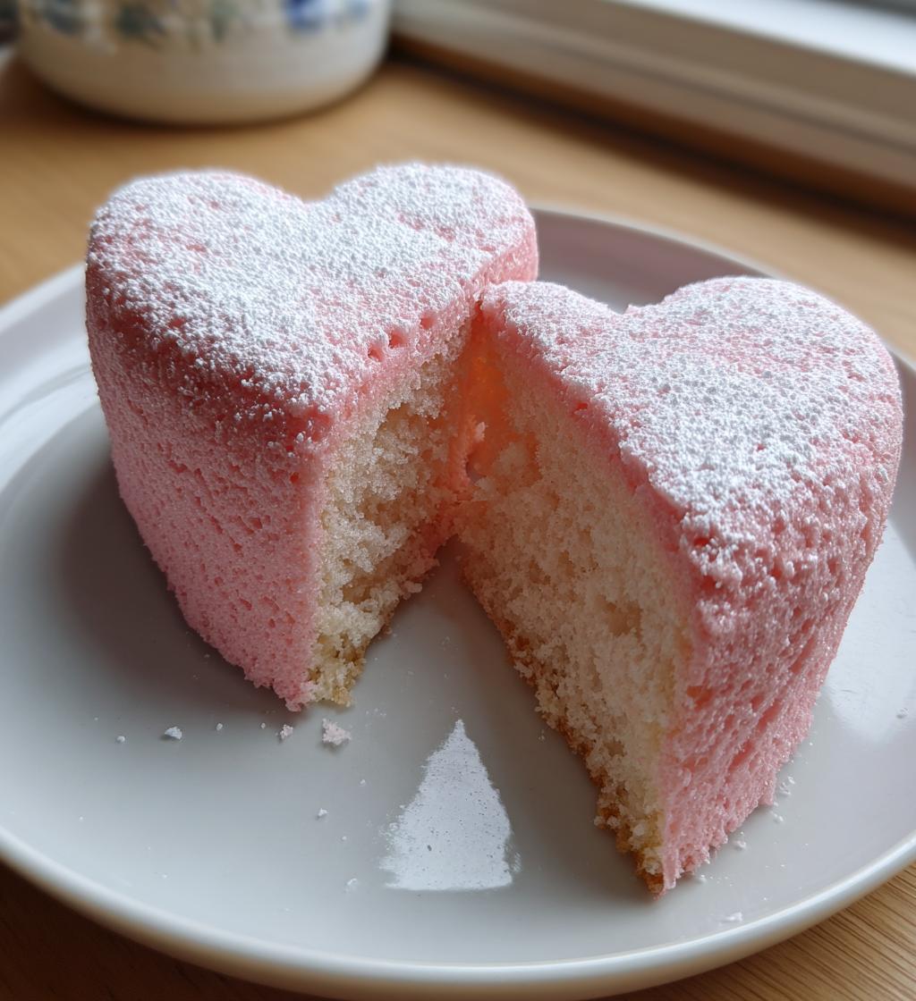 baby pink heart shaped cake