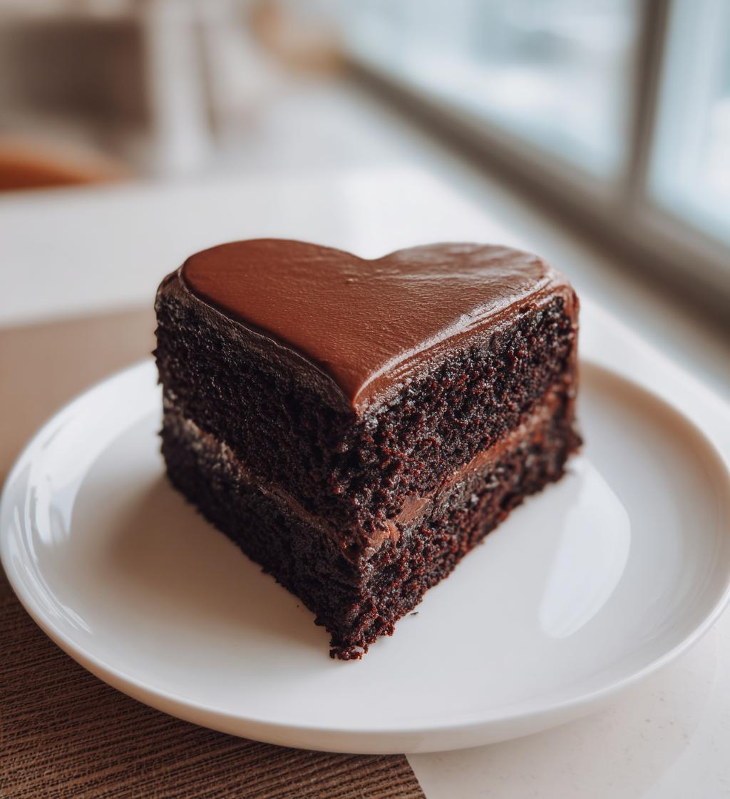black heart shaped birthday cake