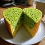 green heart shaped cake