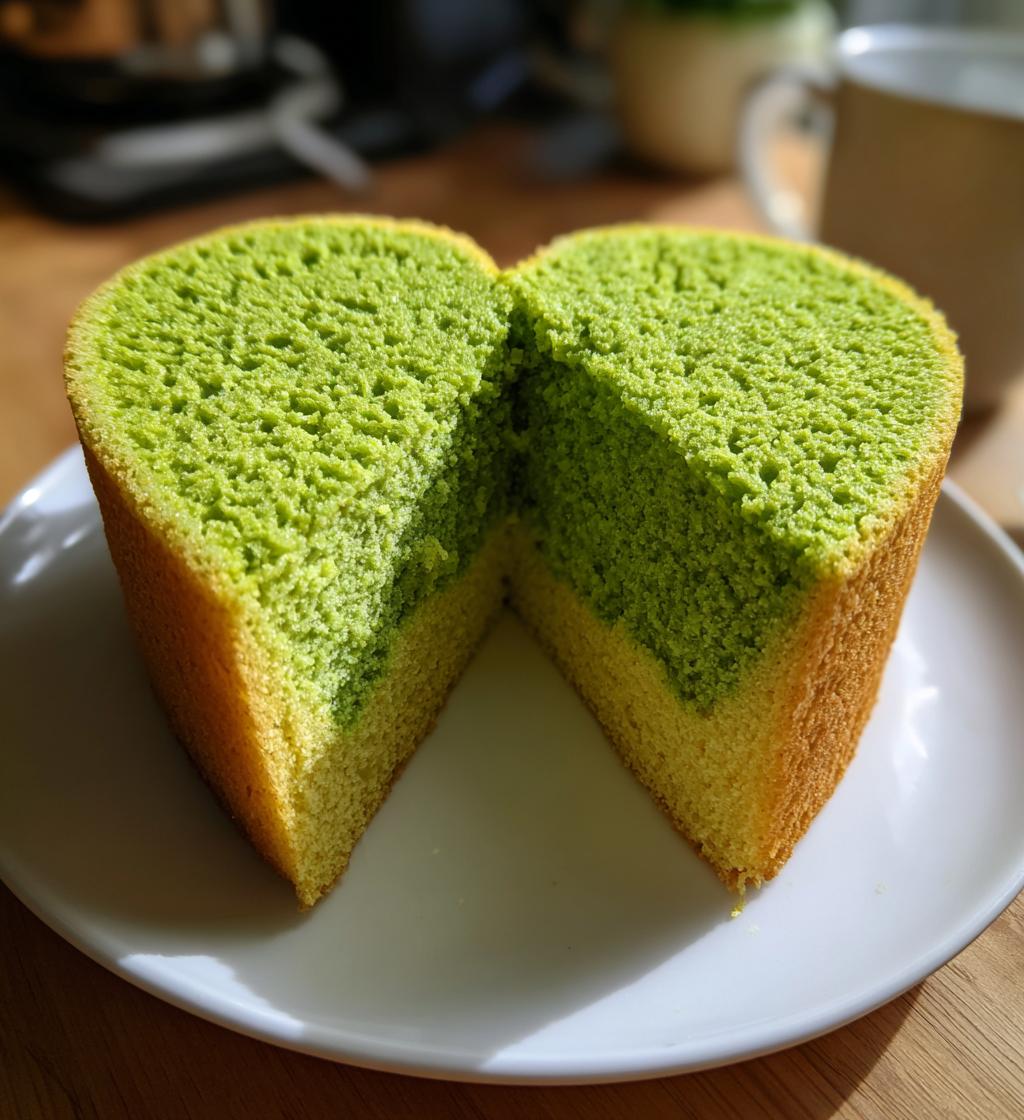 green heart shaped cake